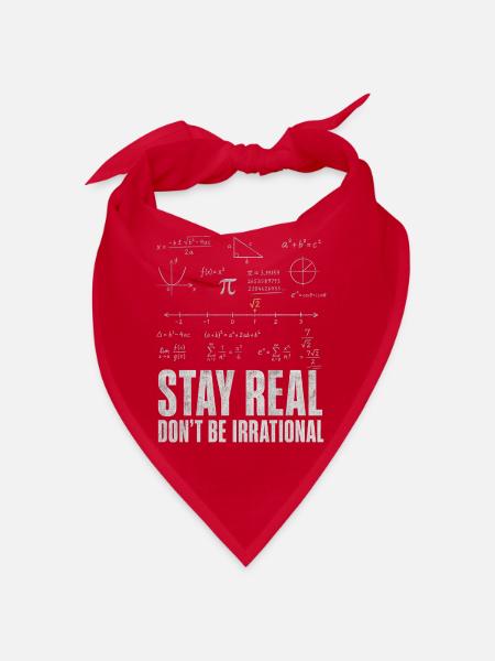 Bleib Real Werd Nicht Irrational Mathelehrer - Bandana - Rot - Vorne
