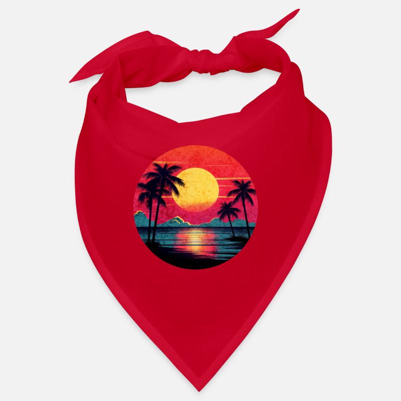 Vintage Sunset Graphic 70s Synthwave Retrowave Bandana