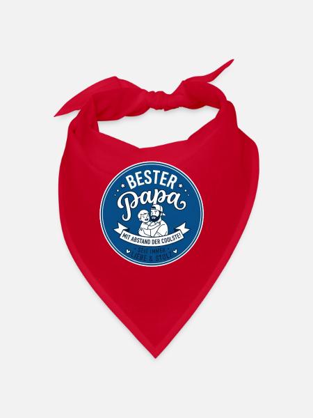 Bester Papa Mit Abstand - Bandana - Rot - Vorne