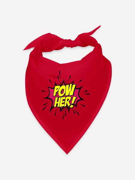 Farben änderbar | Pow her Frau Energie Power - Bandana - Rot - Vorne