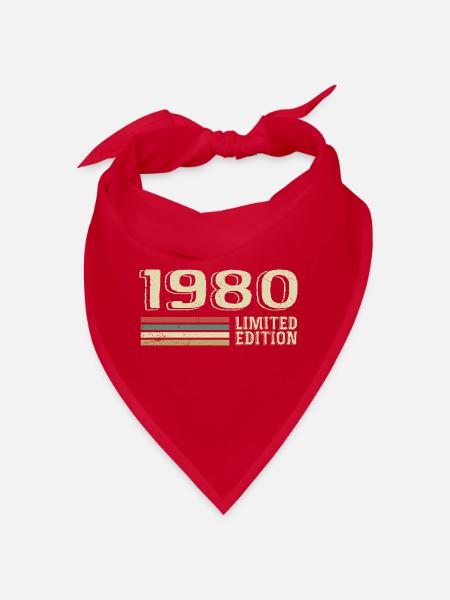 Nées en 1980 anniversaire 1980 Vintage 1980 - Bandana - rouge - Devant