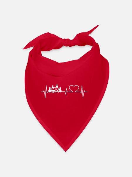 Heartbeat Camping Caravan ECG Frequency Camper - Bandana - red - Front