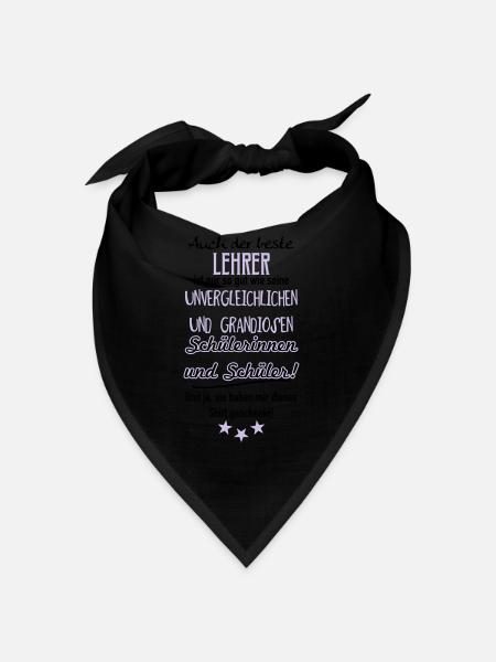 Bester Lehrer Shirt - Bandana - Schwarz - Vorne