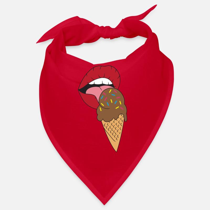 Red lips licking ice cream Bandana
