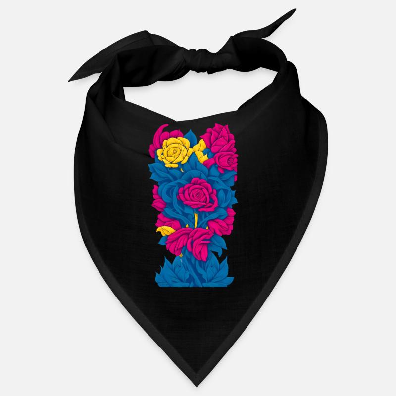 Fleurs (bleu, rouge, jaune) Bandana