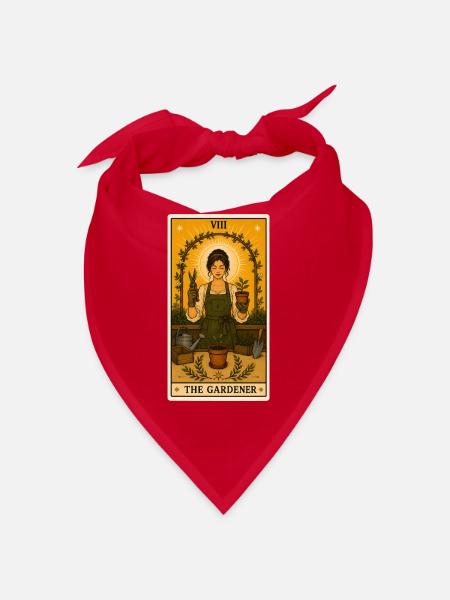 Gärtnerin | Garten Pflanzen Tarot - Bandana - Rot - Vorne