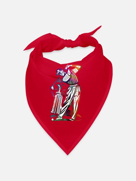 Farbenfrohe Golfer-Abstraktion - Bandana - Rot - Vorne