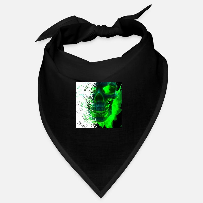 Grünes Kryptowelt Schädel Design Bandana