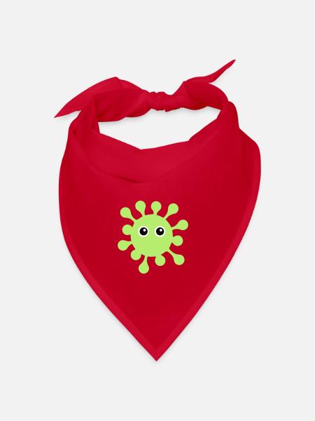 ★ Design colors changeable ★ Virus with googly eyes - Bandana - red - Front