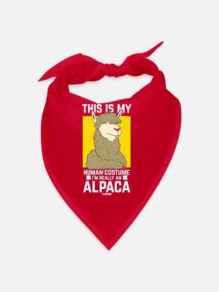 This Is My Human Costume I'm Really An Alpaca - Bandana - red - Front