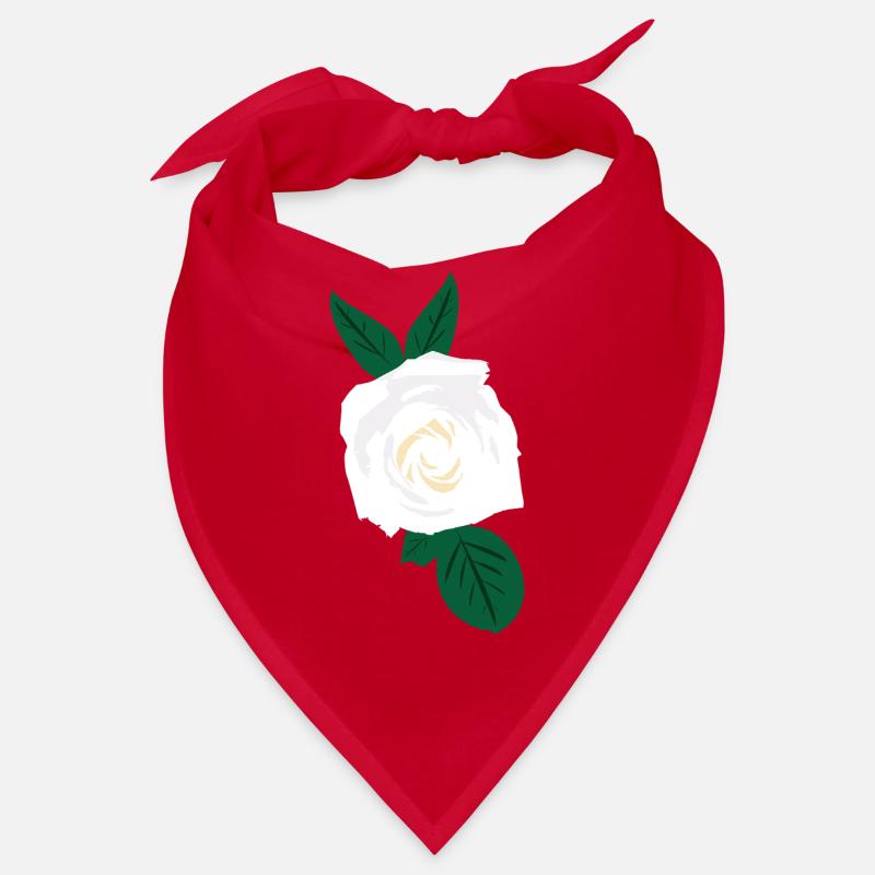 Rose blanche à feuilles vertes Bandana