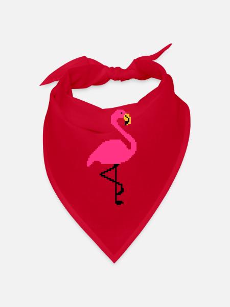 Flamingo PIxel Art - Bandana - rouge - Devant