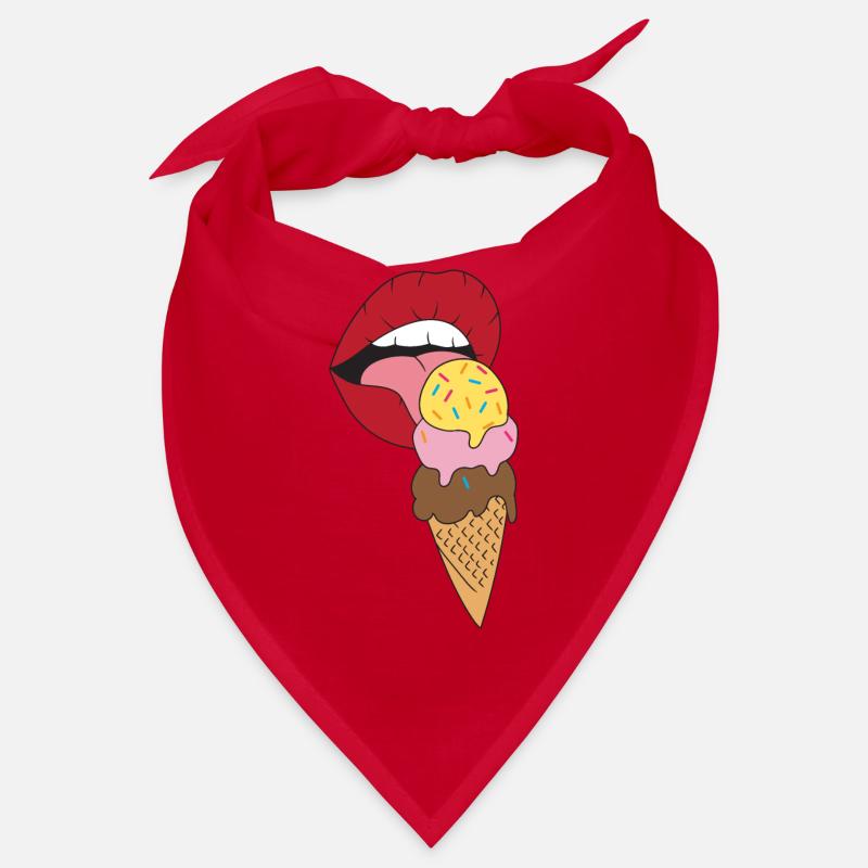 Red lips licking ice cream Bandana