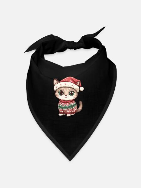 Cat Christmas Comic - Bandana - red - Front