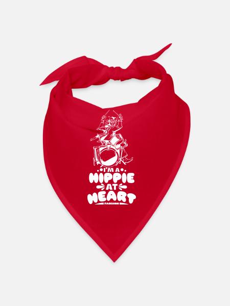 cool hippie dad drums music - Bandana - red - Front