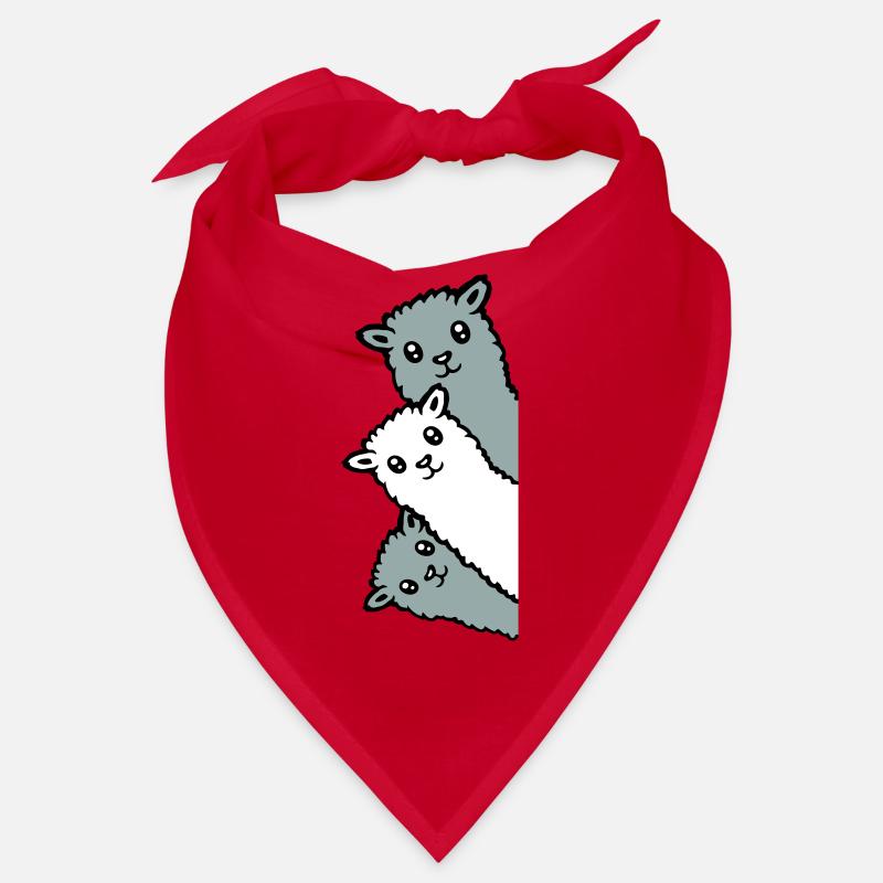 3 Alpacas Llamas Looking Curious Animal Heads Joy Bandana