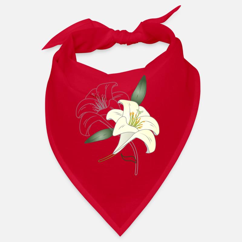 dessin de contour de deux fleurs de lys et coloré Bandana