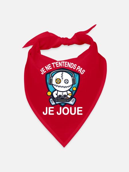 Je ne t'entends pas je joue - Bandana - rouge - Devant