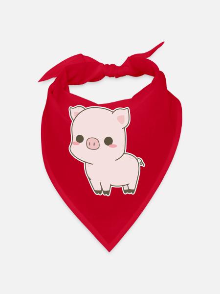 Porc doux - Bandana - rouge - Devant