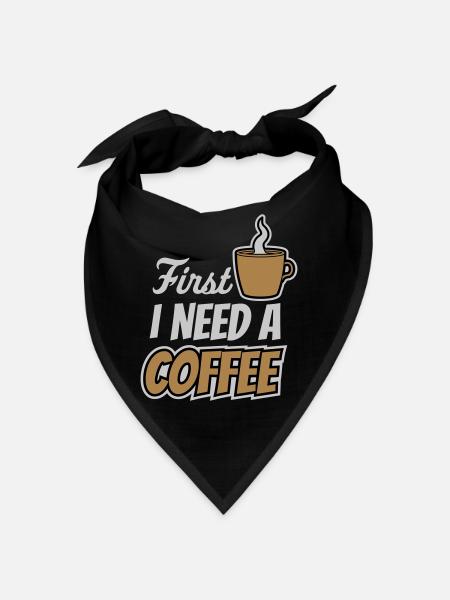 Fist I need Coffee - Bandana - Schwarz - Vorne