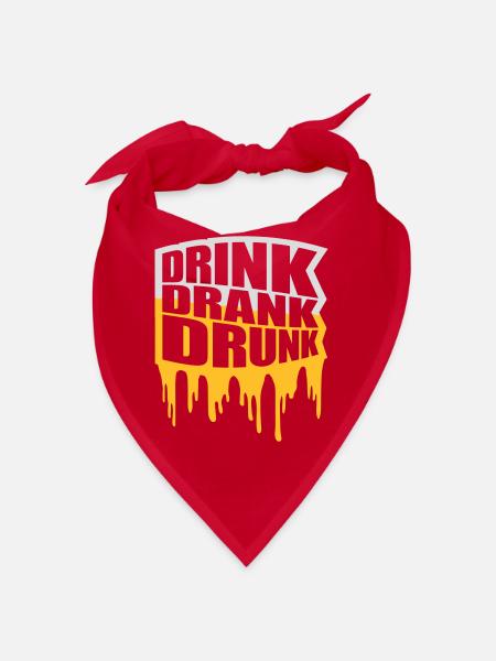 drink drank drunk Zitat - Bandana - Rot - Vorne