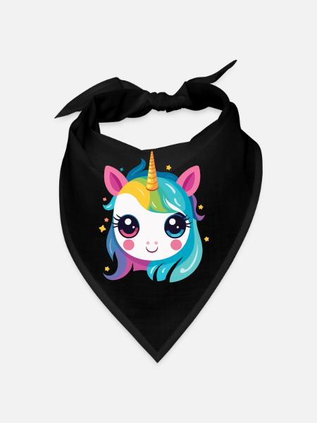 Une licorne arc-en-ciel - Bandana - noir - Devant