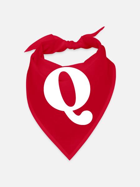 Buchstabe q - Bandana - Rot - Vorne