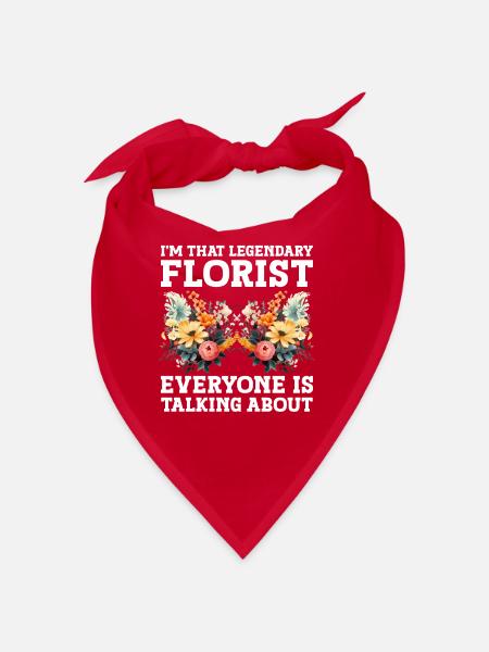 Designer floral Fleuriste Fleuriste Fleuriste - Bandana - rouge - Devant