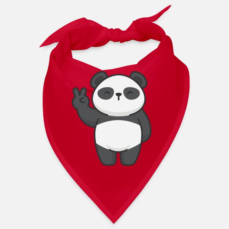 Motiv Panda mit Friedenszeichen Comic Bandana