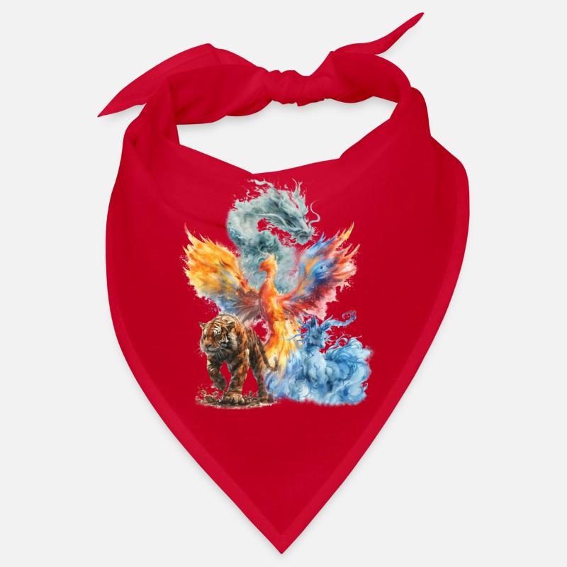 Wasserfarbener Phönix Tiger Drache Bandana