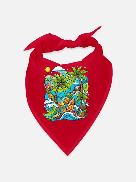 Modèle de vacances tropicales - Bandana - rouge