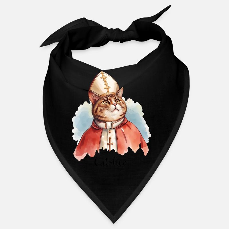 Catolico Drôle Chat Pape - Papst Katze Design Bandana