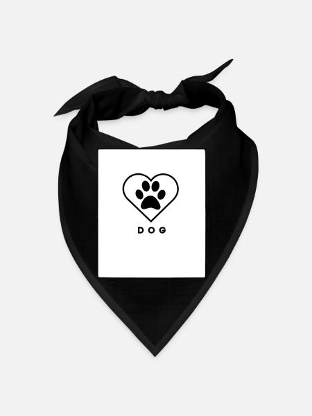 Dog Love Paw Heart - Bandana - red