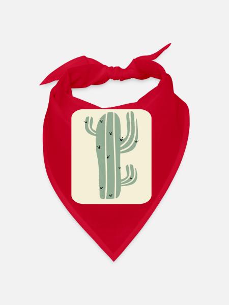 Minimalistische Kaktus Pflanze - Bandana - Rot - Vorne