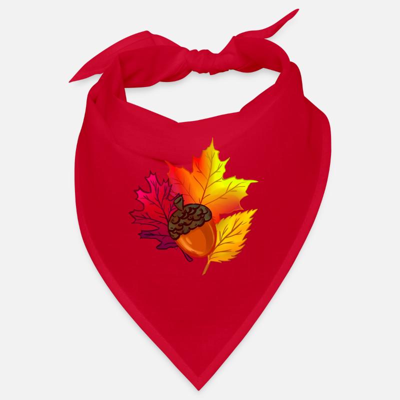 Herbst Laub Blätter Wald Eichel Bandana
