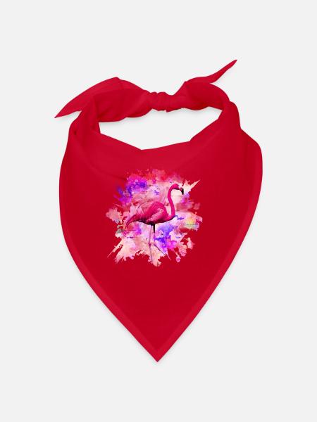 Flamant rose - Bandana - rouge - Devant