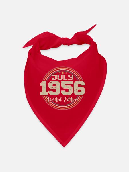 1956 Birthday July 1956 Gift July 1956 - Bandana - red - Front