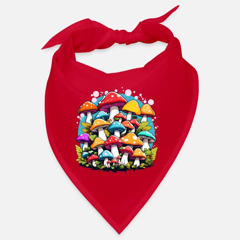 champignons colorés, champignons, champignons Bandana