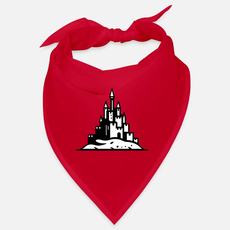 Château de sable château noir blanc Bandana