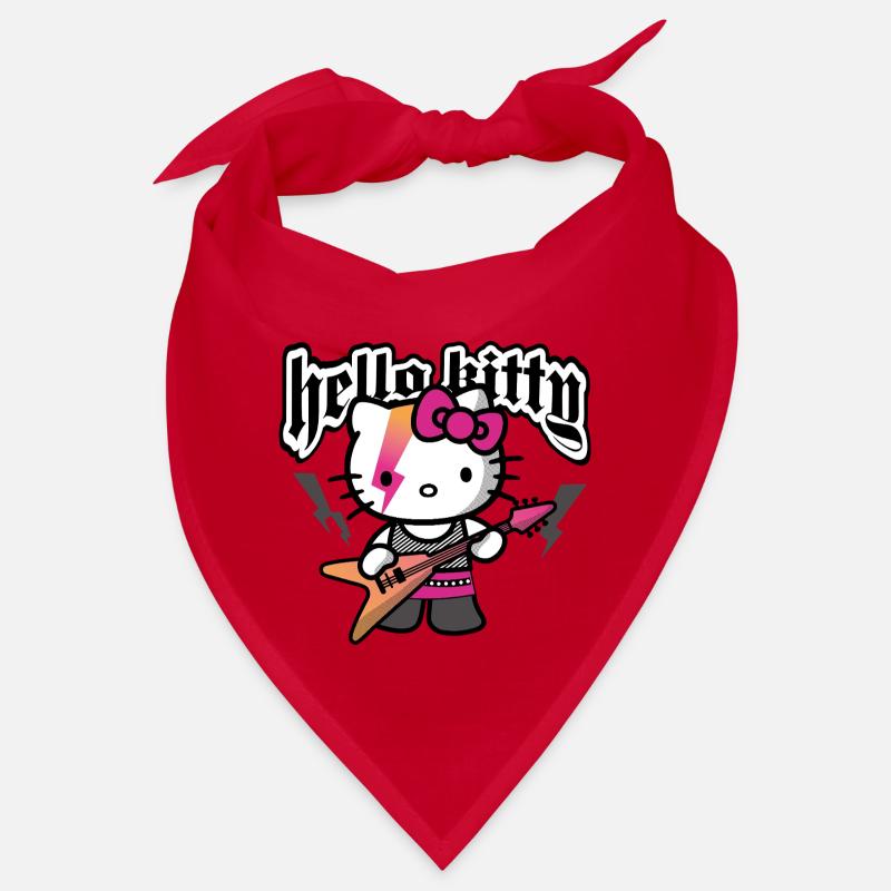 Hello Kitty In A Rock Outfit Plays E-Guitar Bandana