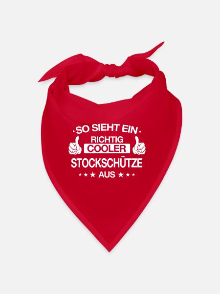 Stockschießen Eisstockschießen Eisstock Spruch - Bandana - Rot - Vorne