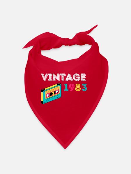 Vintage 1983 cassette 39 years old 1983 - Bandana - red - Front