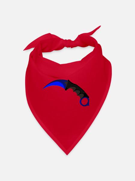 Karambit bleu - Bandana - rouge