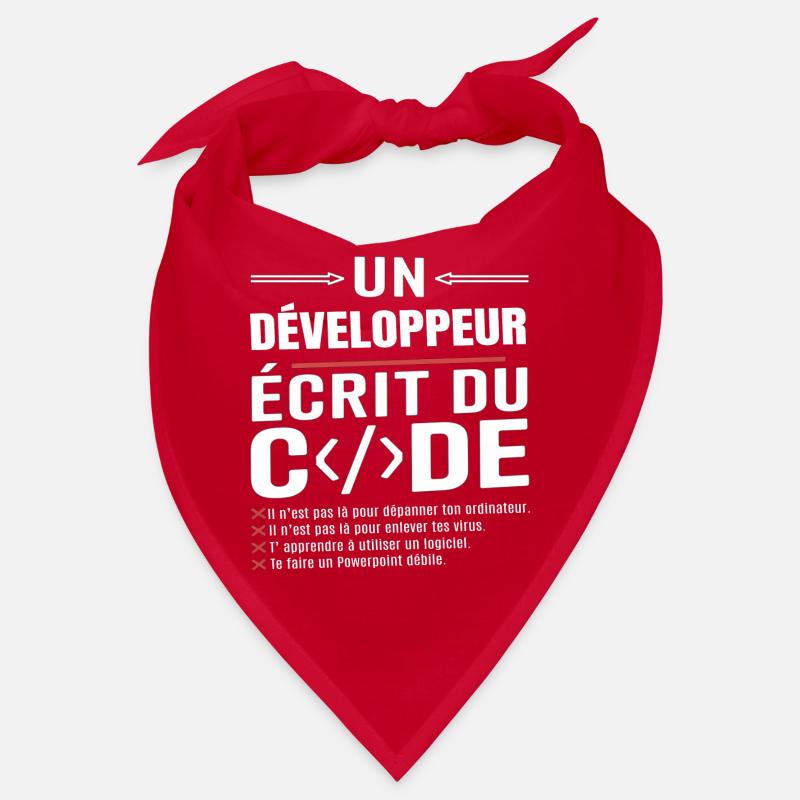 Un développeur écrit du code humour programmation - Bandana - rouge