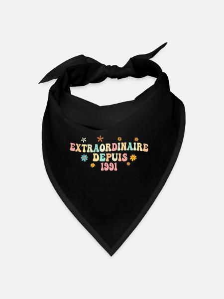 Extraordinaire Depuis 1991 Cadeau Femme Filles - Bandana - noir - Devant