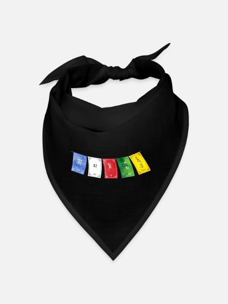 OM MA NI PADME HUM - Drapeaux de prière 2 - Bandana - rouge - Devant