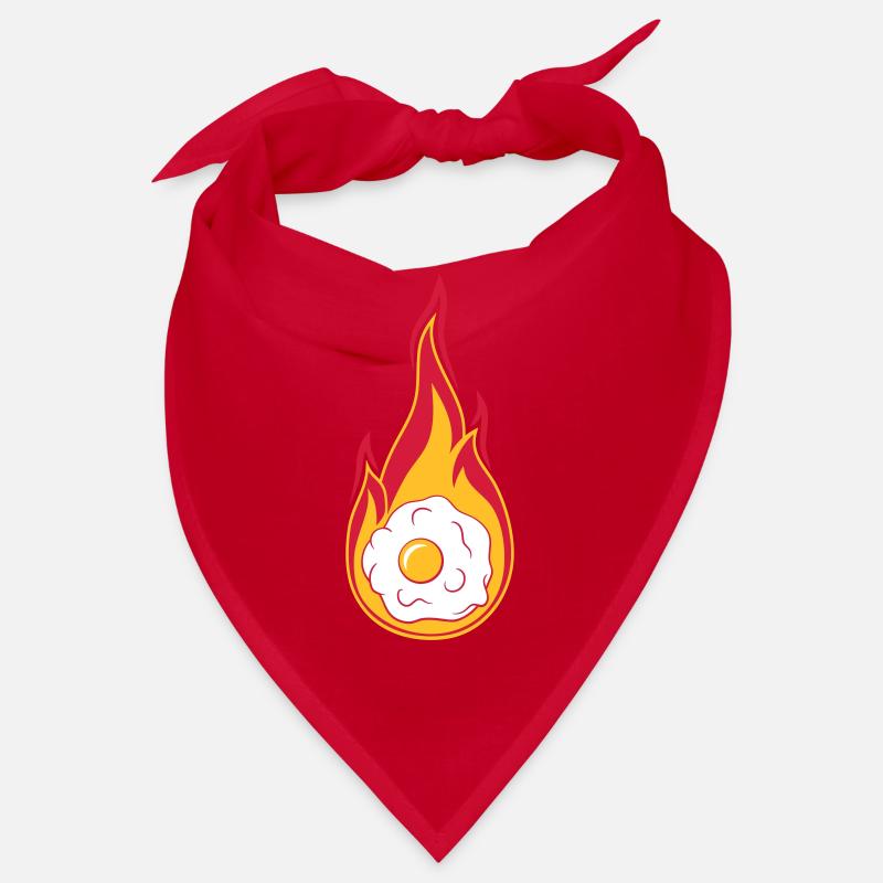 hot fire flames burn torch fried egg cook Bandana