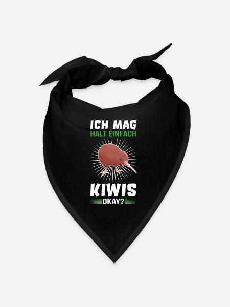 Kiwi Vogel Schnepfenstrauß Kiwis Neuseeland lustig - Bandana - Schwarz - Vorne