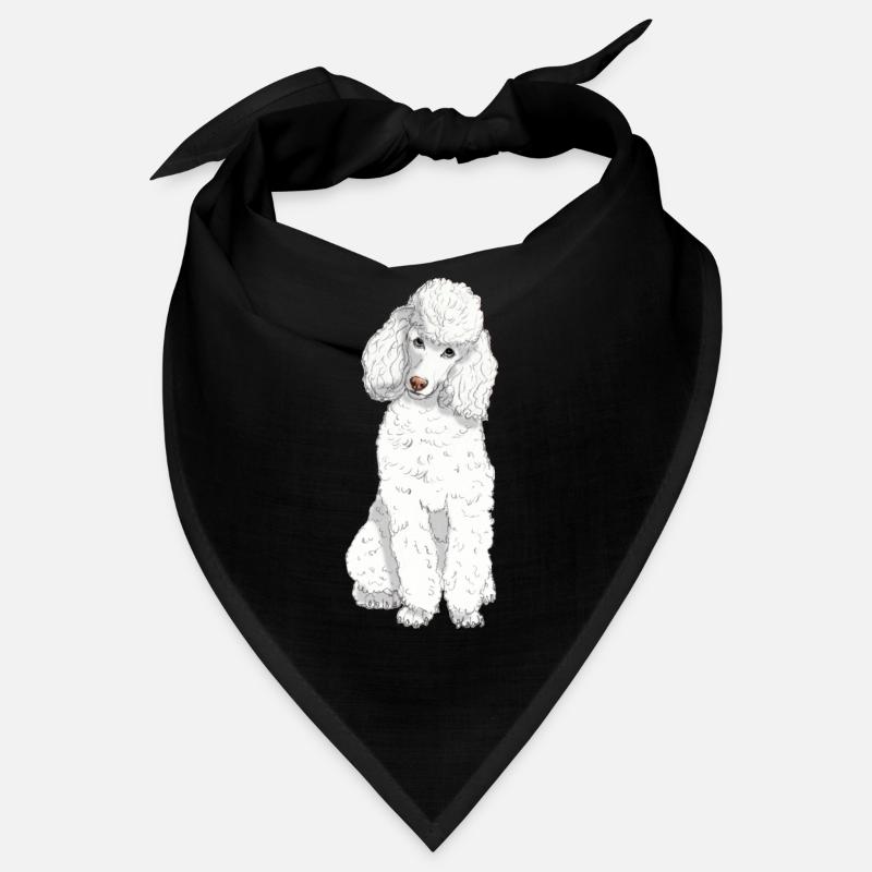 Caniche jouet blanc Bandana