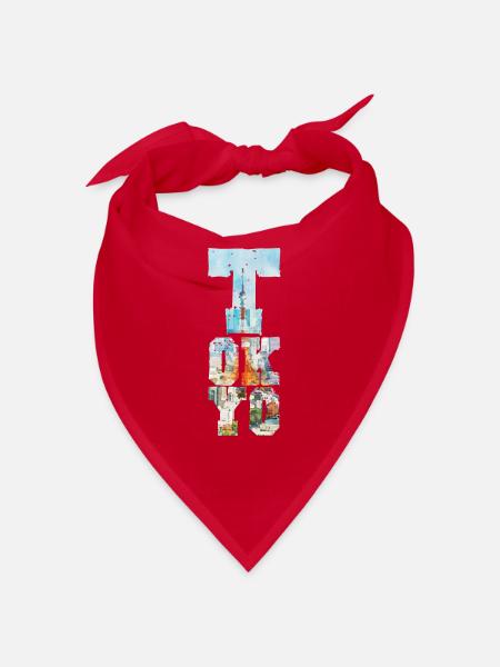 TOKYO TOWER FONT AQUARELL - Bandana - Rot - Vorne